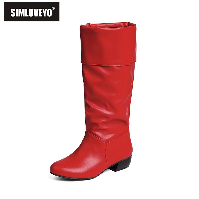 Women'S Shoes Extended Sizes - SIMLOVEYO 2025 New Female Mid Calf