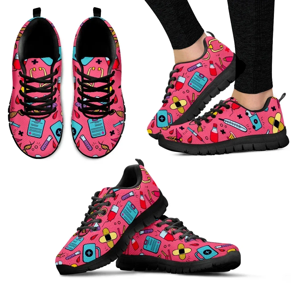 Women'S Shoes Nursing - Dark Pink First Aid Medical Printing