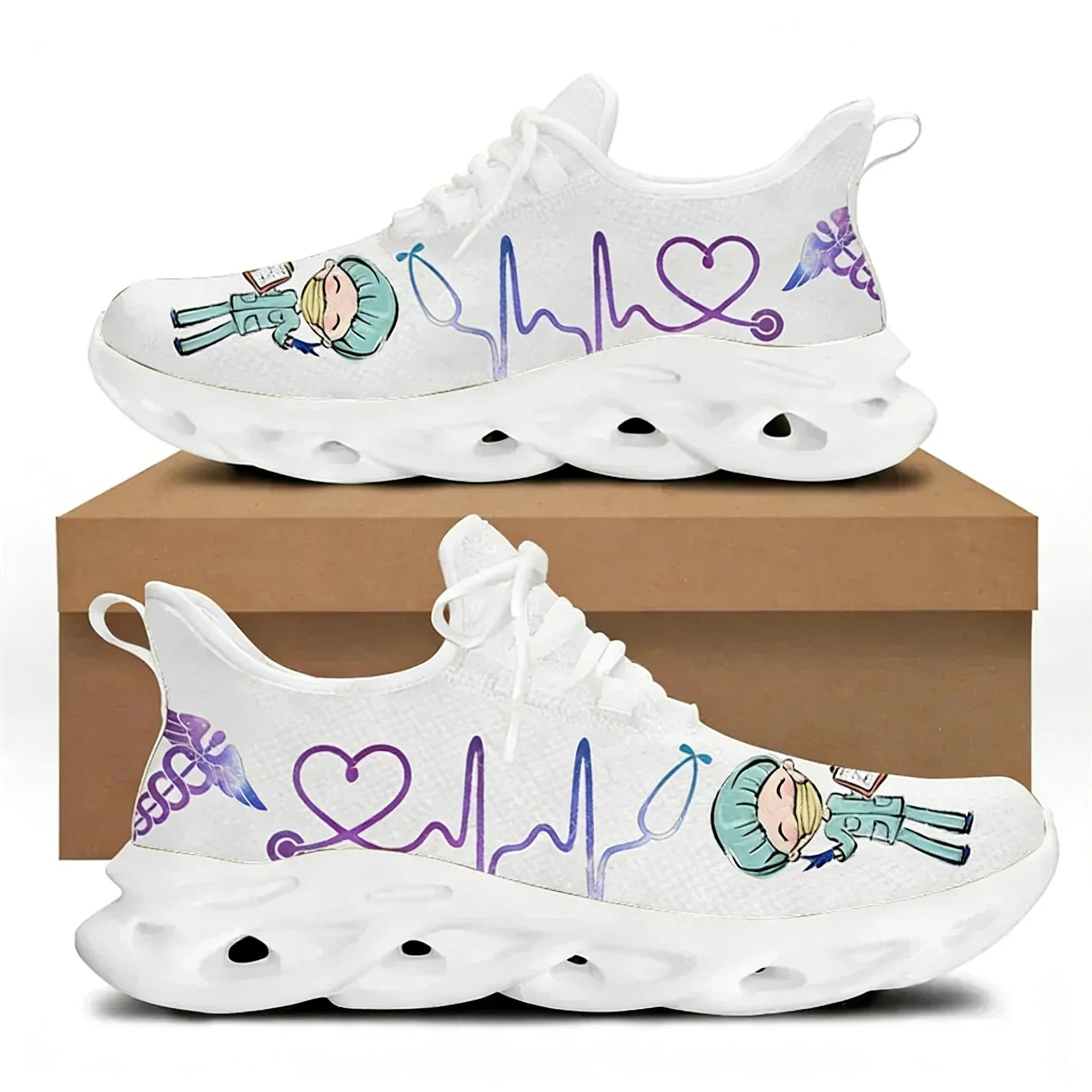 Women'S Shoes Nursing - Women White Nursing Shoes Cute Cartoon