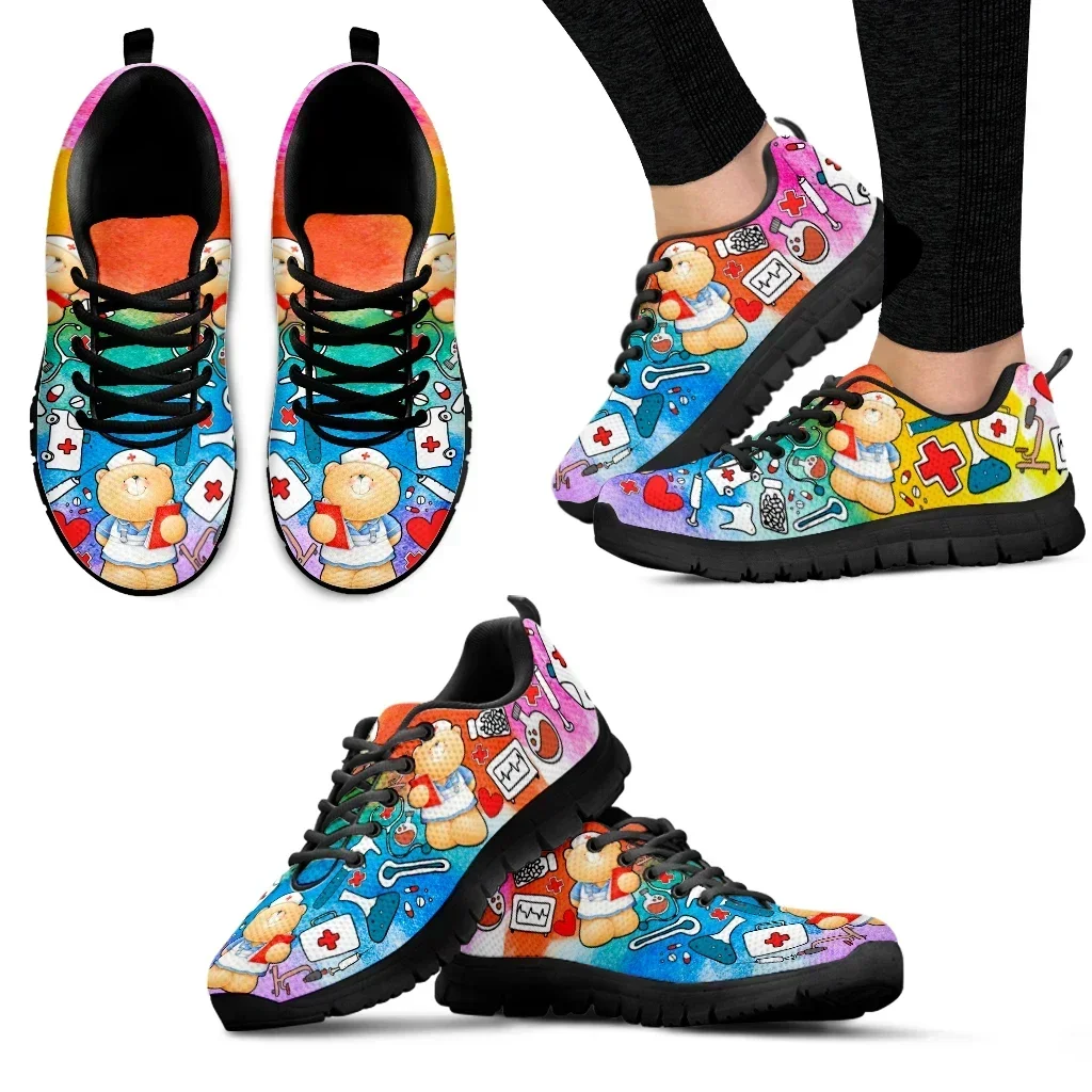 Women'S Shoes Nursing - Cute Bear Nurse Shoes Gradient Star