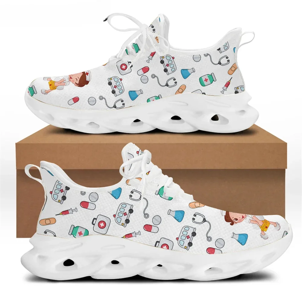 Women'S Shoes Nursing - White Cartoon Nurse Shoes Women Flats