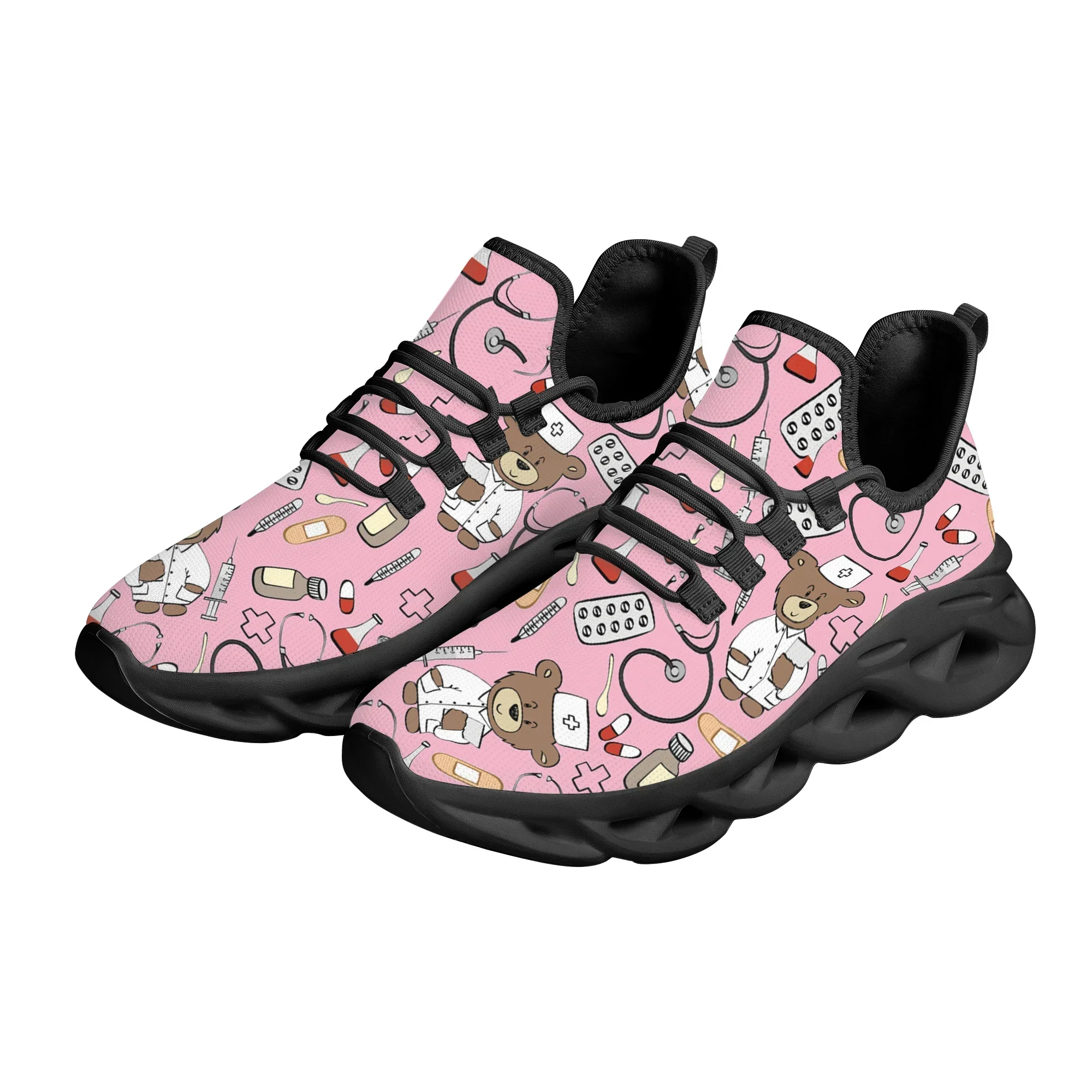 Women'S Shoes Nursing - Pink Cartoon Doctor Nurse Shoes For
