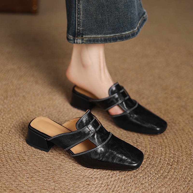 Women Shoes Mules - NEW Summer Women Mules Genuine Leather