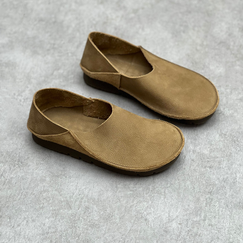 Women's 2 Ways Wear Genuine Le - Loafer Flat Women 评论和价格