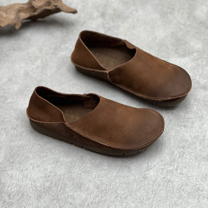 Women's 2 Ways Wear Genuine Le - Loafer Flat Women 评论和价格