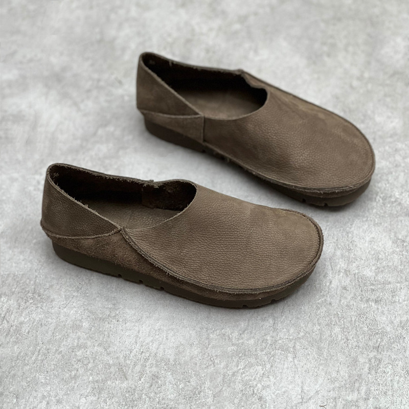 Women's 2 Ways Wear Genuine Le - Loafer Flat Women 评论和价格