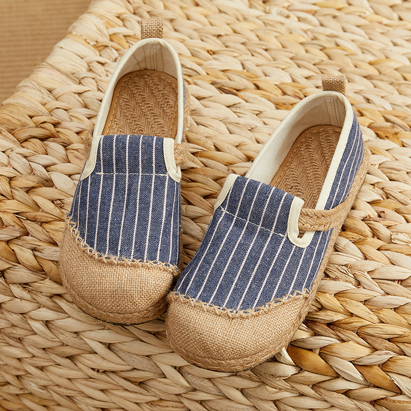 Careaymade-Women Striped Linen - Women'S Shoes Vegan 评论和价格