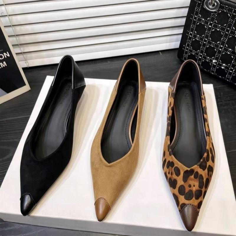 Spliced Thin Heel Single Point - Leopard Print Heels 评论和价格