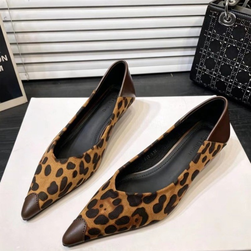 Spliced Thin Heel Single Point - Leopard Print Heels 评论和价格