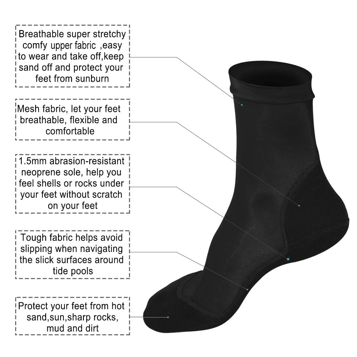 Neoprene Fin Socks for Sand Be - Women'S Shoes Neuropathy 评论和价格
