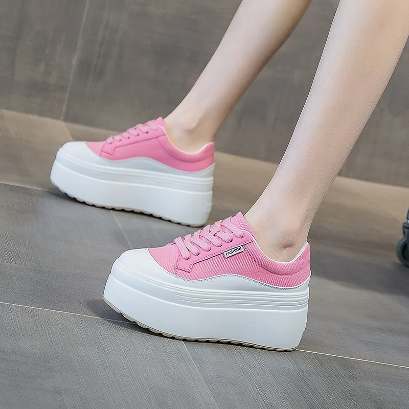 8cm New Canvas Genuine Leather - Women Shoes Store 评论和价格