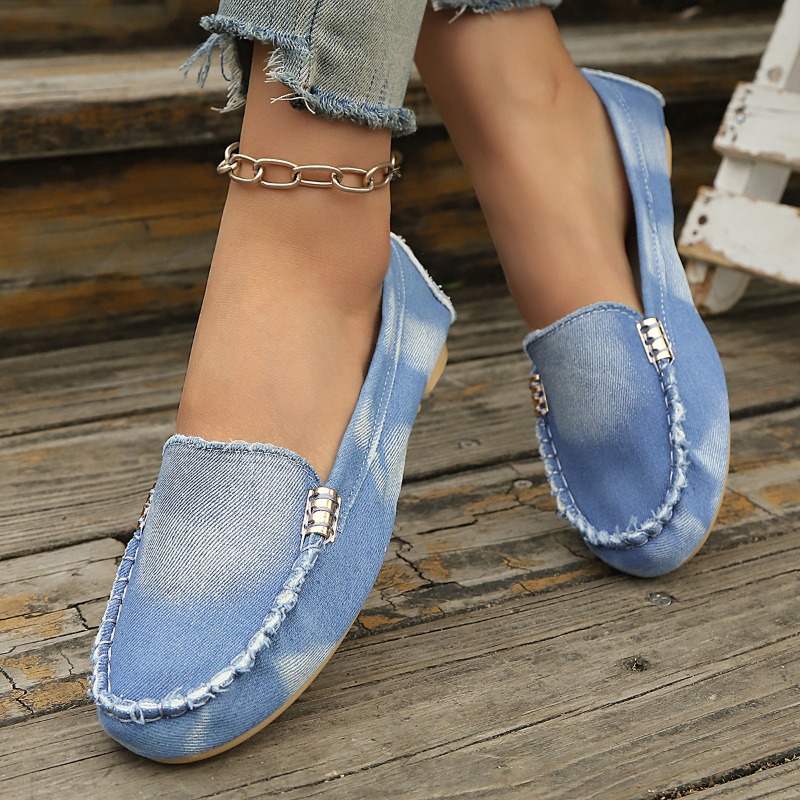 Fashion Light Blue Denim Mocca - Loafer Flat Women 评论和价格