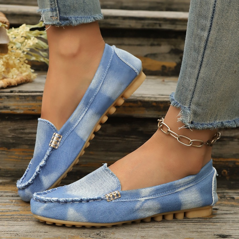 Fashion Light Blue Denim Mocca - Loafer Flat Women 评论和价格