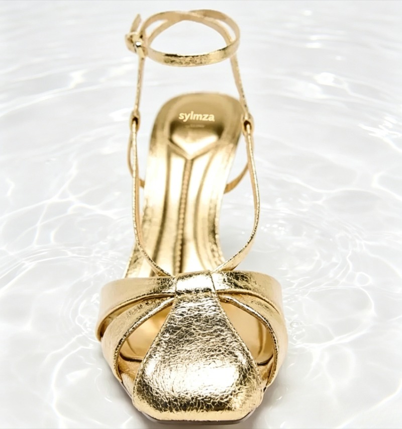 Fashion Gold Thin Heeled Sanda - Women Shoes Brands 评论和价格
