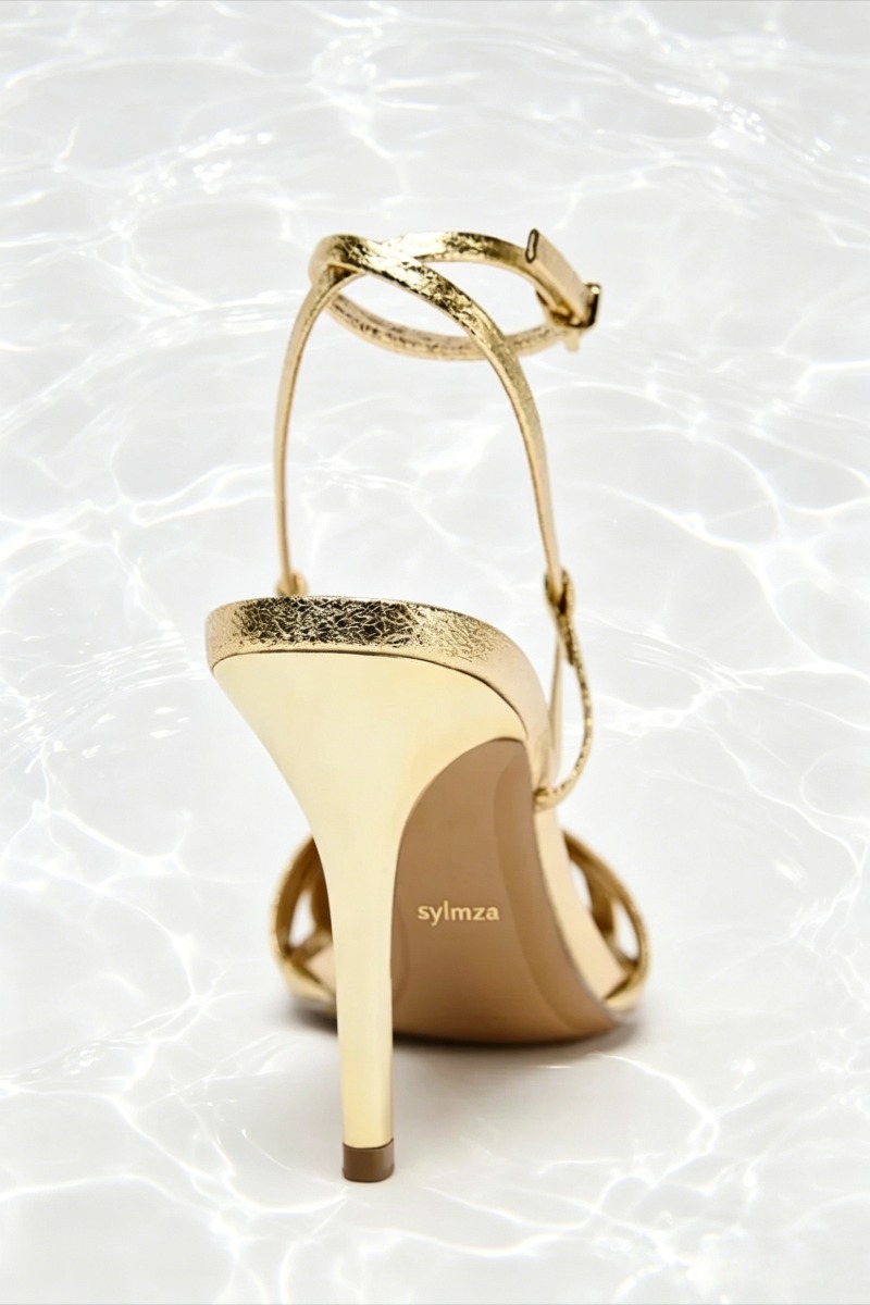 Fashion Gold Thin Heeled Sanda - Women Shoes Brands 评论和价格