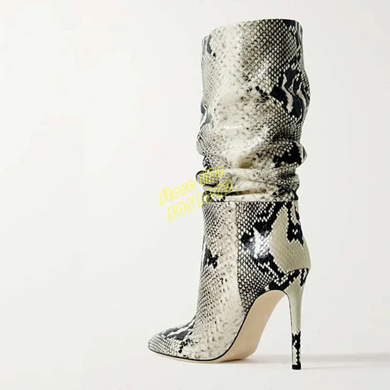 Mid Calf Vegan Snake Skin Boot - Women'S Shoes Vegan 评论和价格