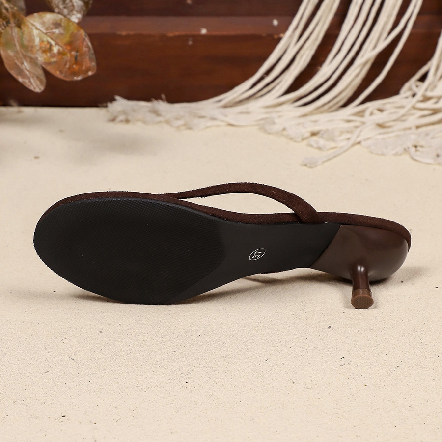 New Faux Suede Heeled Thong Sa - Women Shoes Mules 评论和价格