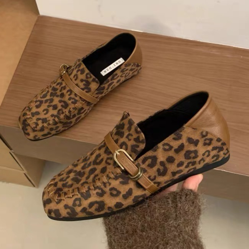 Elegant Suede Square Toe Flat  - Loafer Flat Women 评论和价格